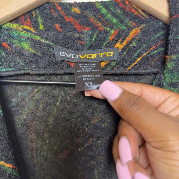 Eva Varro Women Blazer Jacket XL Art to Wear Lagenlook Multicolor Abstract - Picture 5 of 9